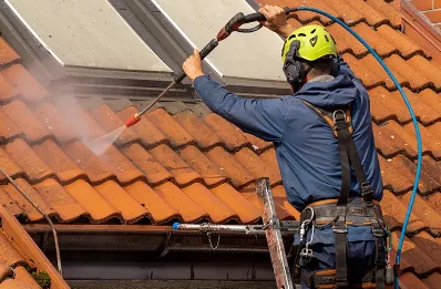 Démoussage et hydrofuge de toiture à Courzieu